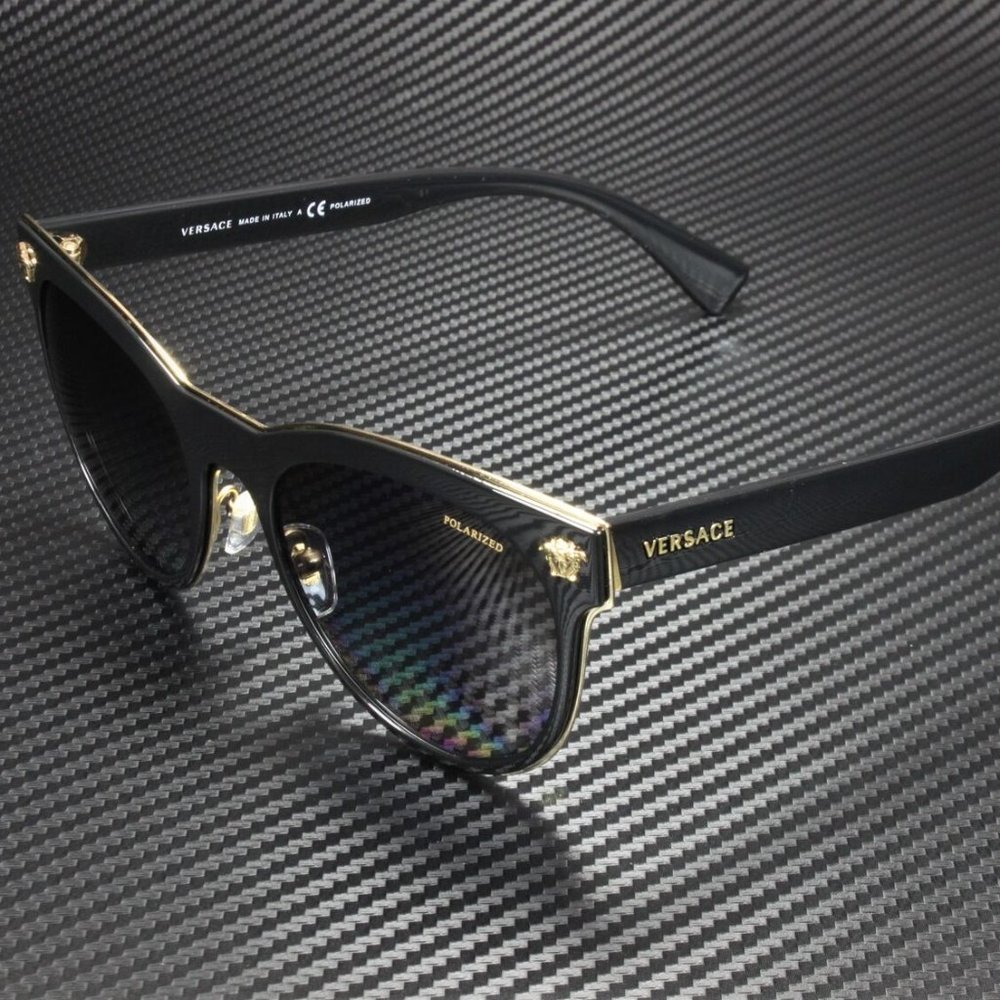 Versace Black Polarized Women's Sunglasses